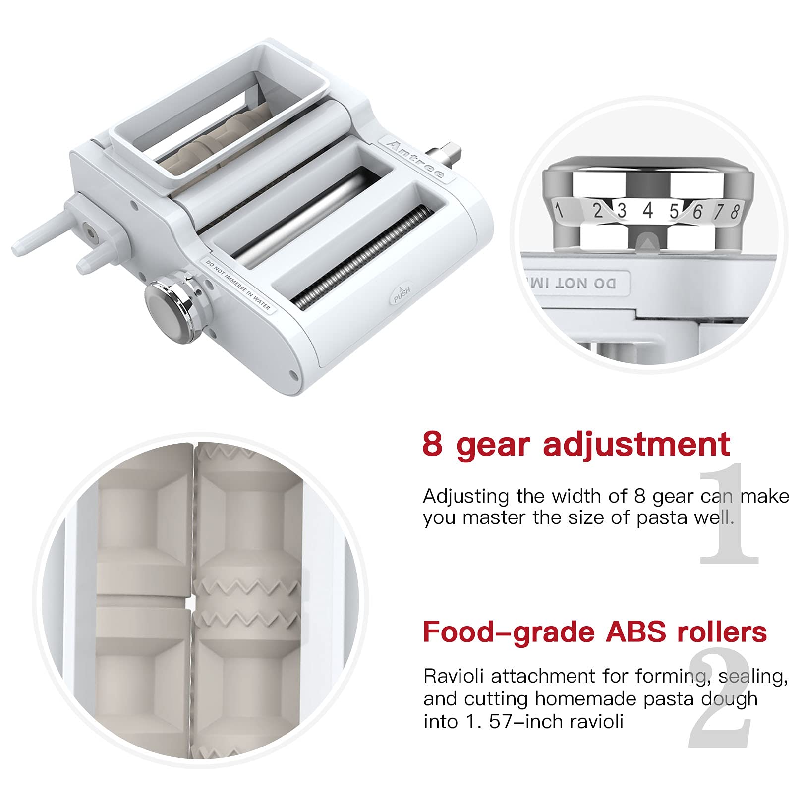 Antree ravioli maker attachment ensures evenly filled pockets at home.