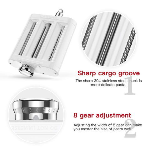 Antree spaghetti cutter attachment for KitchenAid makes precise spaghetti strands.