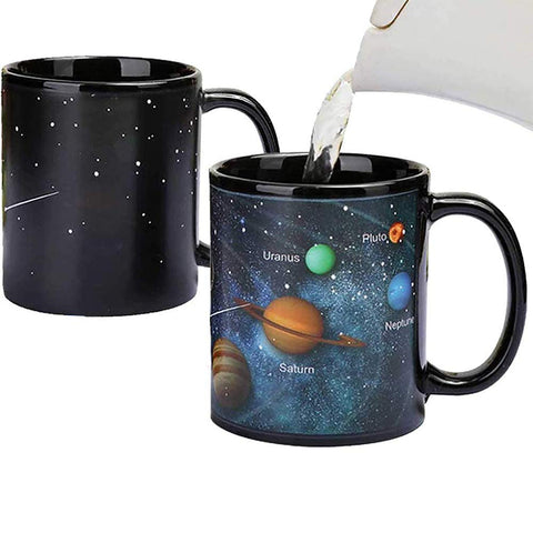 Antspirit heat-changing mug reveals solar system design when hot, ideal for science lovers.