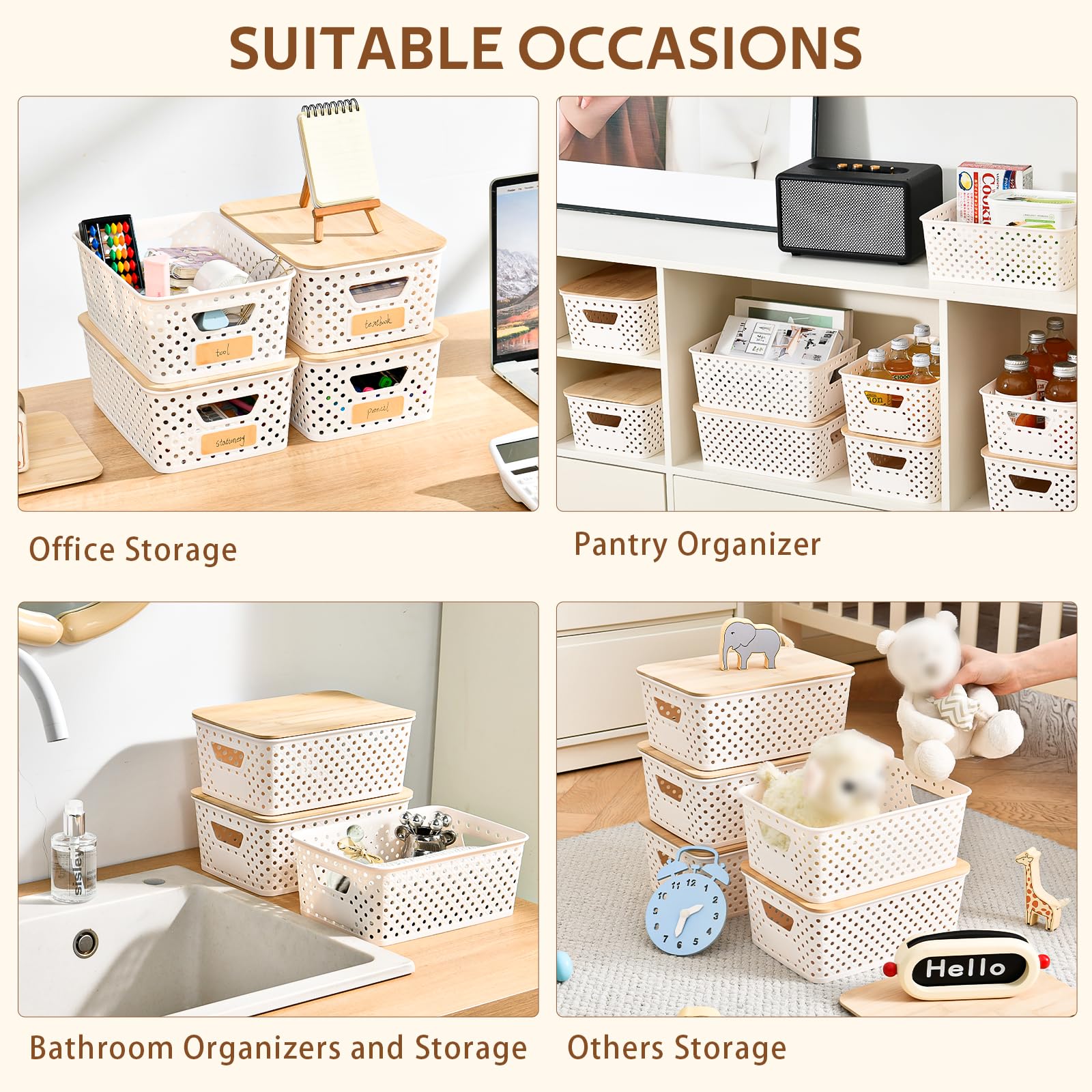 AntStep kitchen pantry storage bin for snacks and small goods.