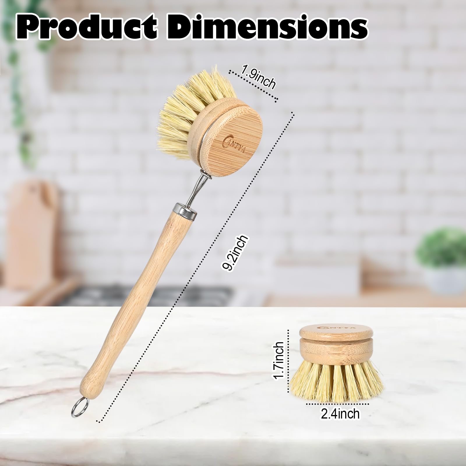 ANTYA replacement heads for durable eco-friendly scrubbing on pots and pans