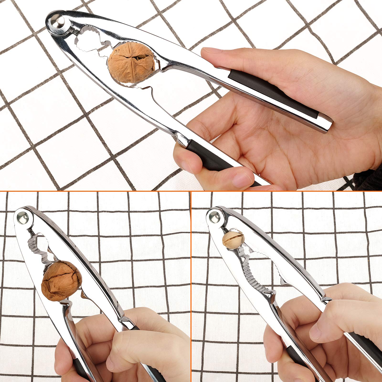 Double-clamp design adapts to small and large nuts