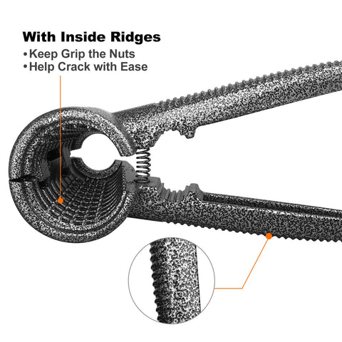 Anwenk Nutcracker ridged cups grip nuts, minimize shell spray.