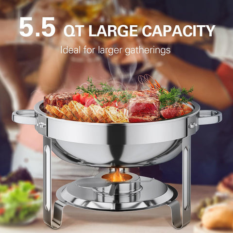Anycoo chafing dish lid helps preserve food freshness during service.