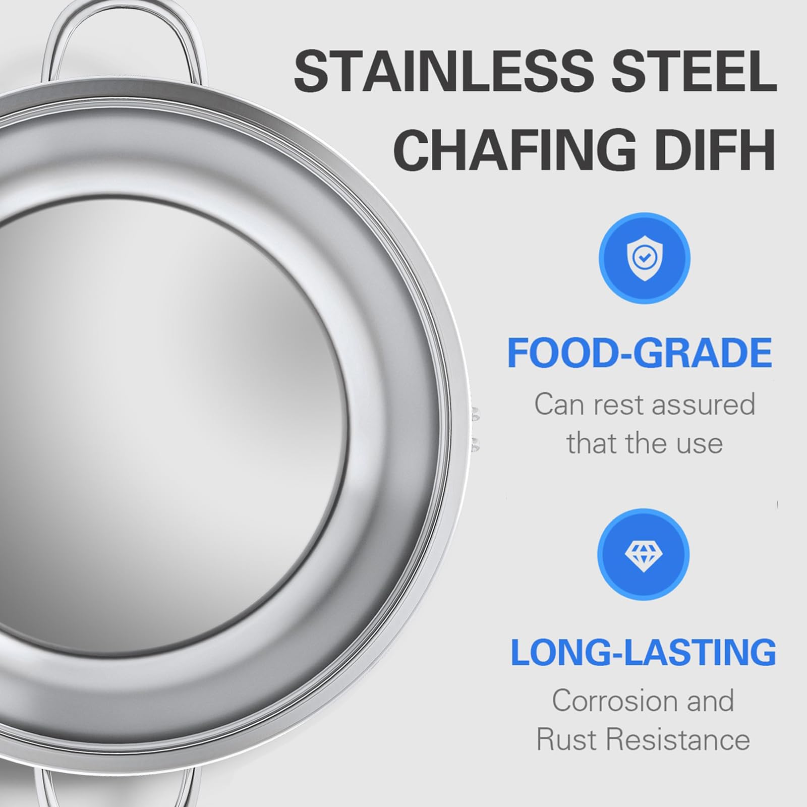 Anycoo water pan and frame provide stable buffet support.