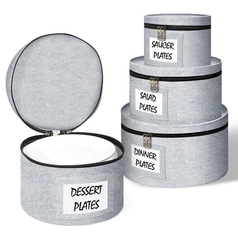 Anycosy china storage containers 4-piece set protects porcelain during moves.