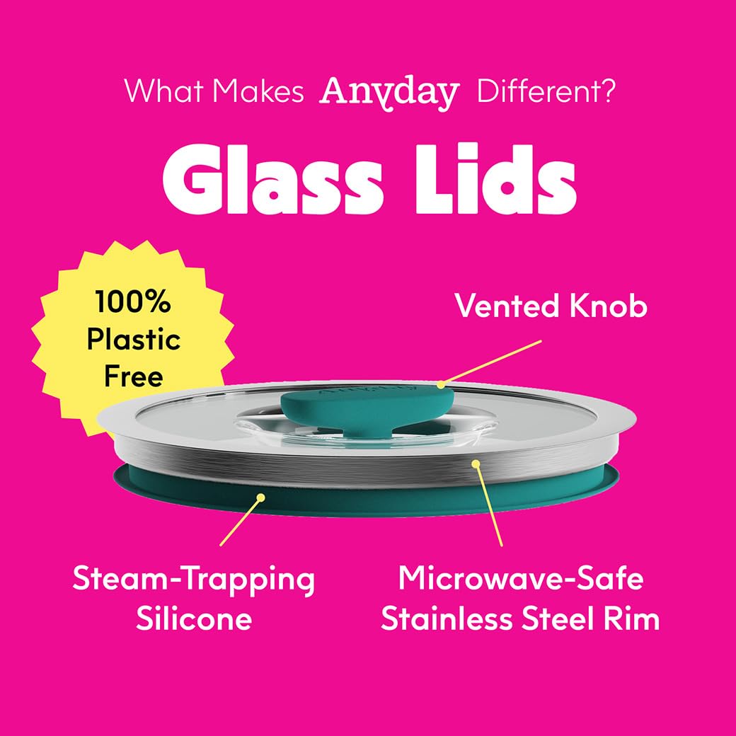 Anyday borosilicate glass cookware ideal for microwave steaming and even heating.