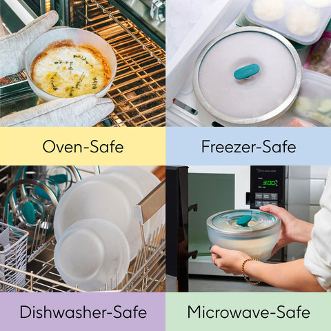 Anyday oven-safe glass bowls for baking and reheating.