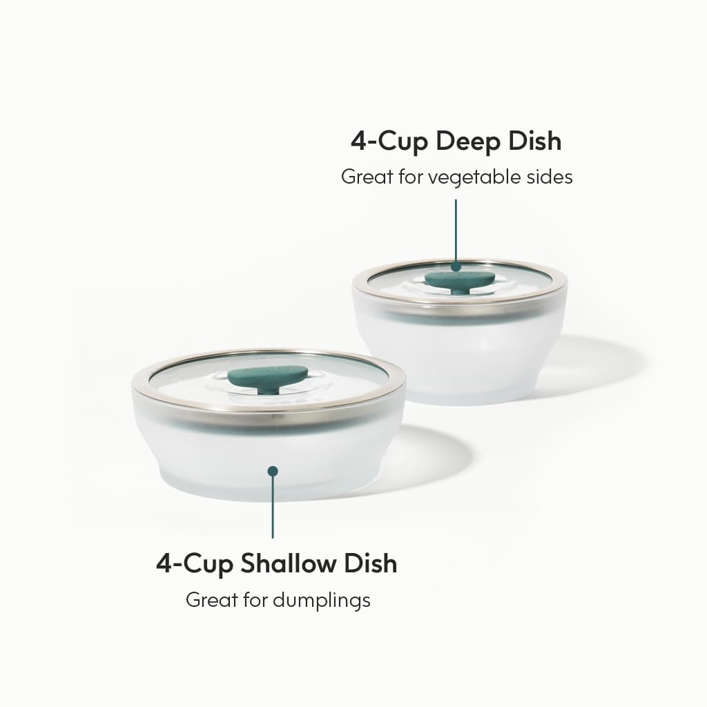 Anyday silicone rimmed glass lid closeup showing moisture seal