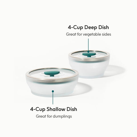 Anyday silicone rimmed glass lid closeup showing moisture seal