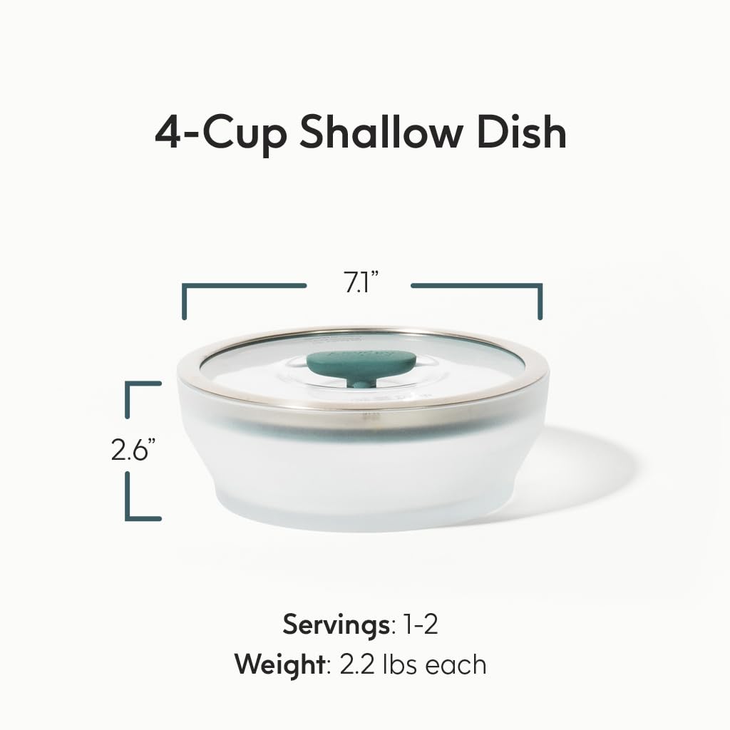 Anyday stackable airtight glass dishes keep leftovers fresh and organized.