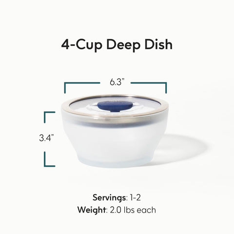 Anyday stackable airtight glass lids with vent enable airtight storage after cooking.