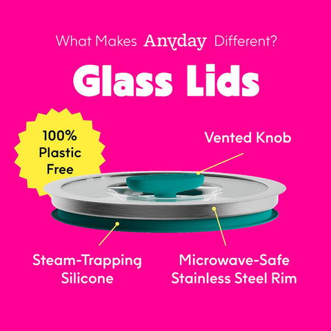 Anyday stackable glass food storage keeps fridge organized and accessible