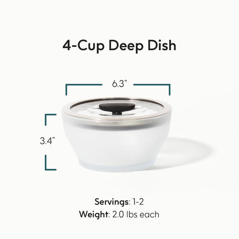 Anyday stackable lids and vented knob for airtight steaming and storage.