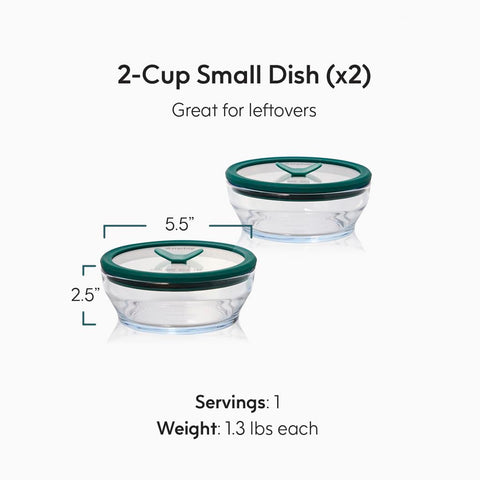 Anyday vented glass lid shown for microwave reheating.