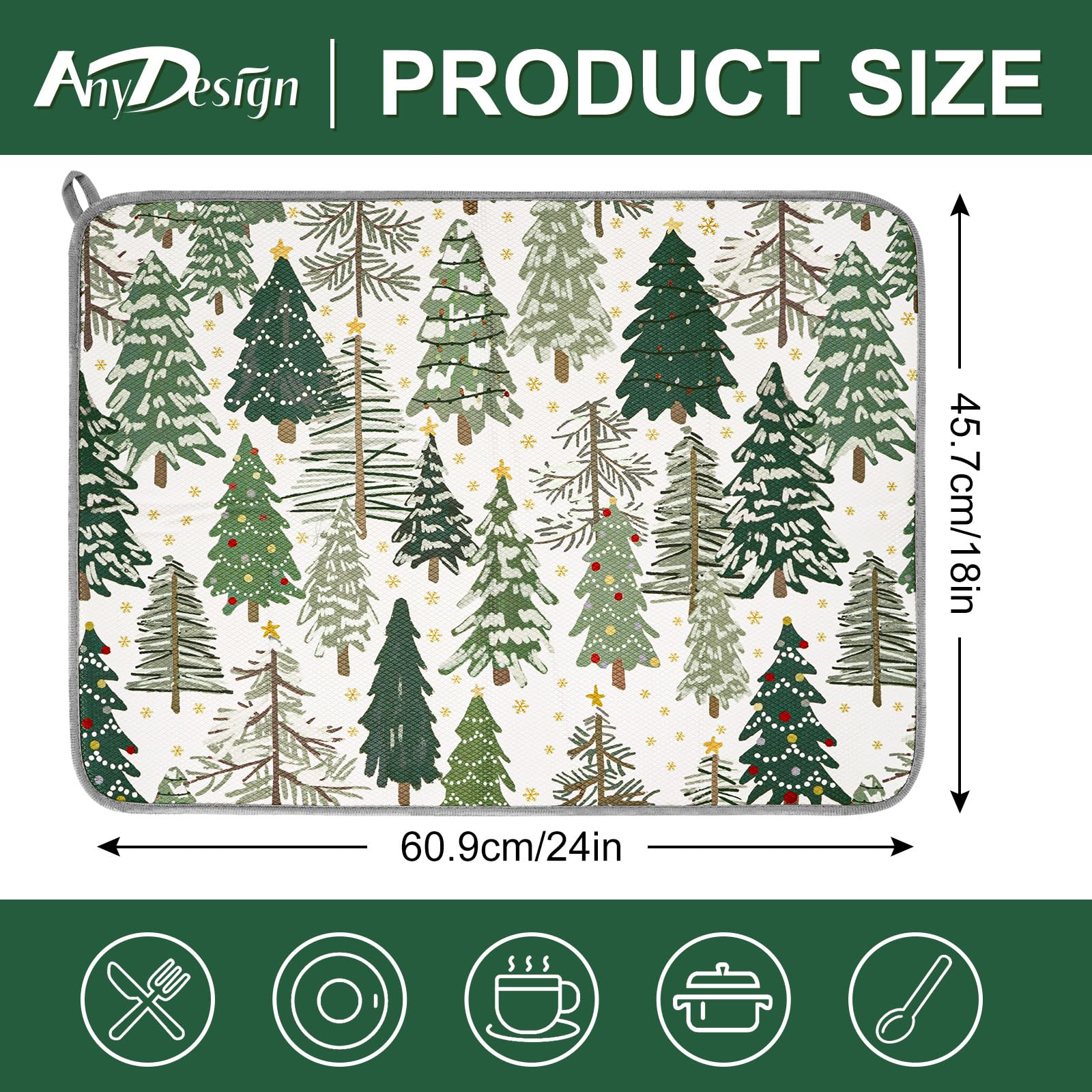 AnyDesign absorbent drying mat made of polyester and flannel for fast moisture absorption