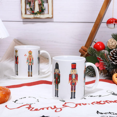 AnyDesign Ceramic mug with a handle, 12oz, comfortable grip for hot drinks.