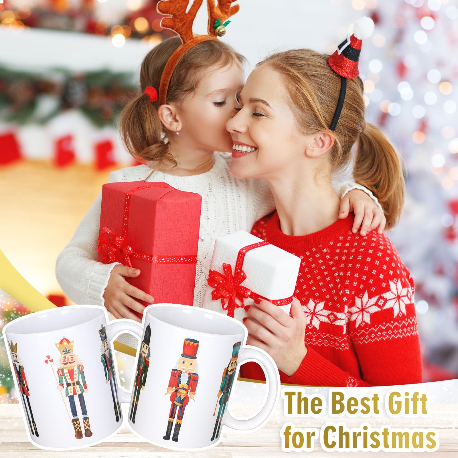 AnyDesign Gift-ready Christmas mugs set suitable for family and friends.