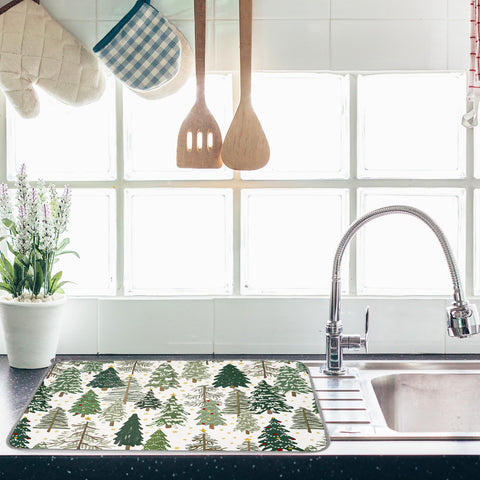 AnyDesign kitchen countertop drying mat keeps surfaces dry after washing