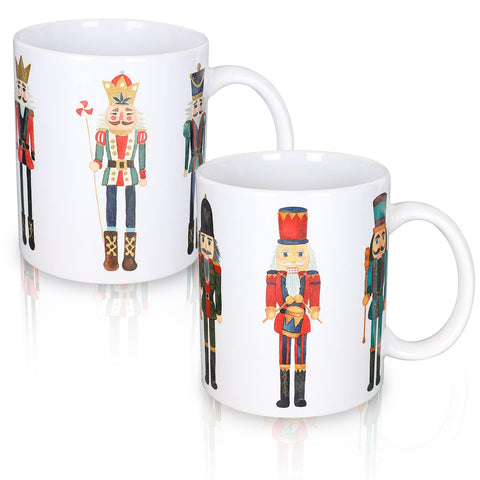 AnyDesign Nutcracker mug set 12oz with festive pattern, ideal for holiday coffee.