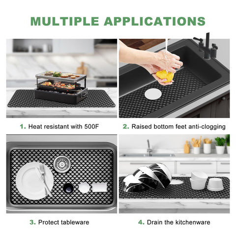 ANYEEK sink mat is easy-clean and dishwasher-safe for quick maintenance
