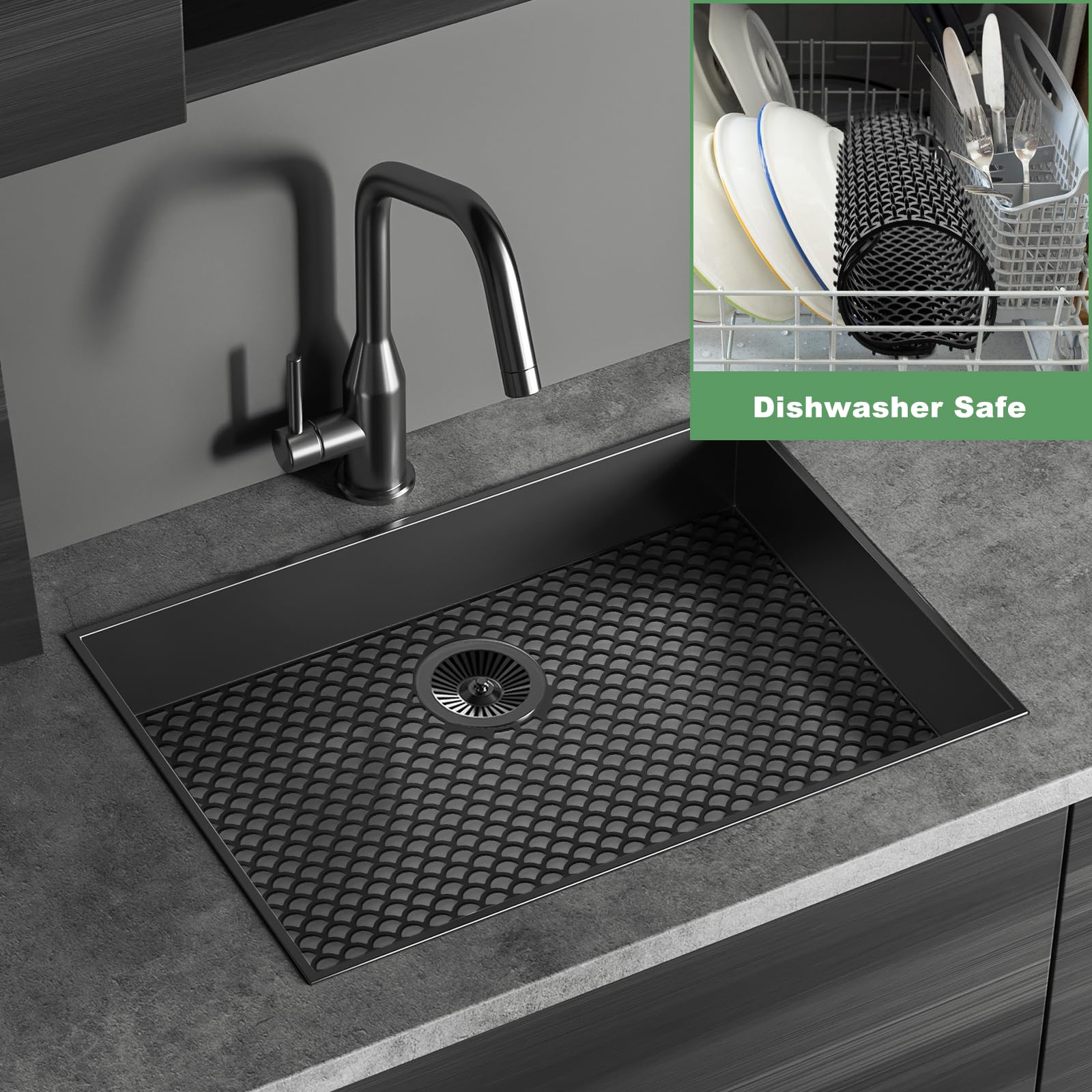 ANYEEK size guide reminder for measuring sink bottom and rear drain