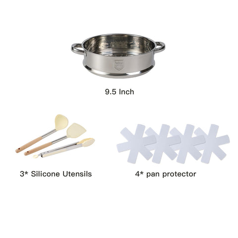 Anymark 11-inch nonstick fryer with transparent lid, monitor progress easily.