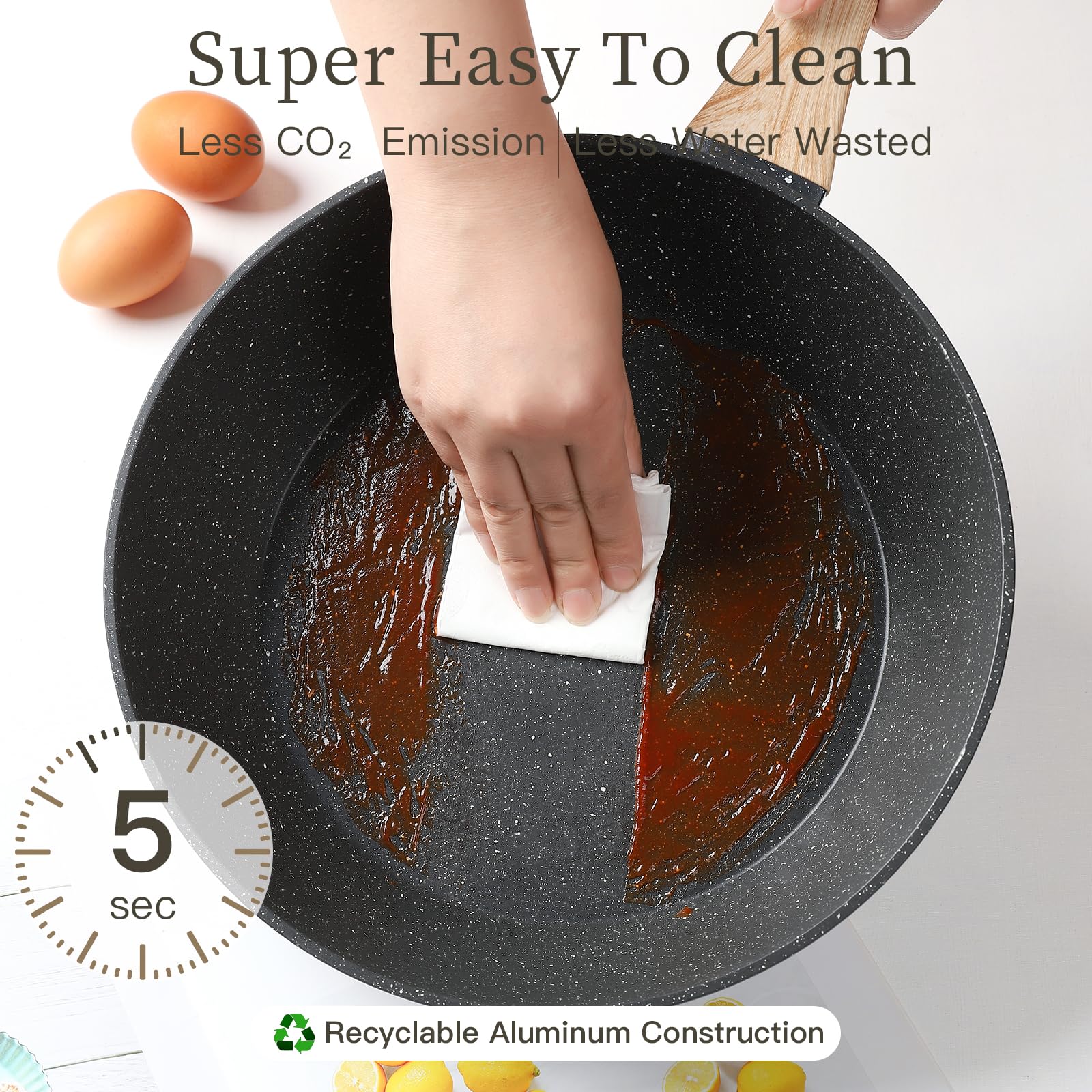 Anymark silicone spatula and pliers included with pot protectors.