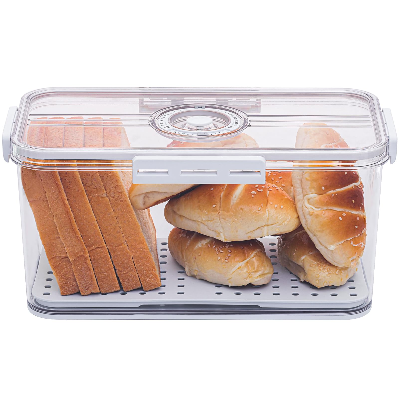 ANYPROLUS Bread Box with airtight lid keeps bread fresh on the counter.
