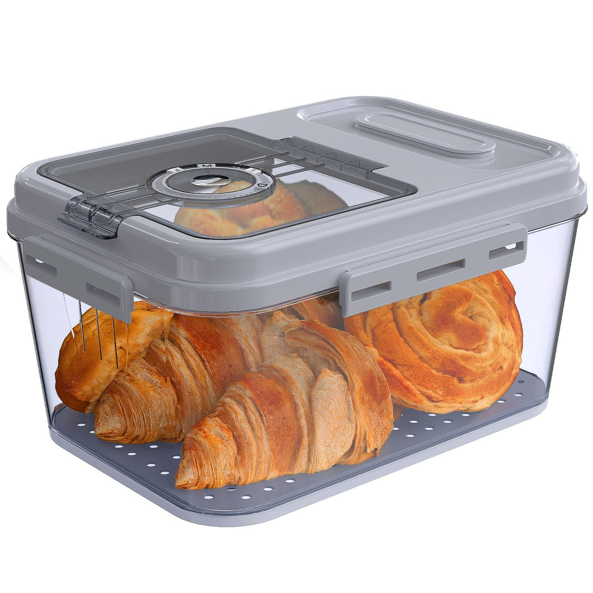 ANYPROLUS bread box with airtight flip-top lid keeps bread fresh on the counter.