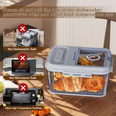 ANYPROLUS bread box grey finish complements modern kitchen decor.