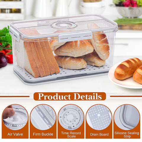 ANYPROLUS Bread Box large-capacity fits loaves, bagels, muffins on the counter.