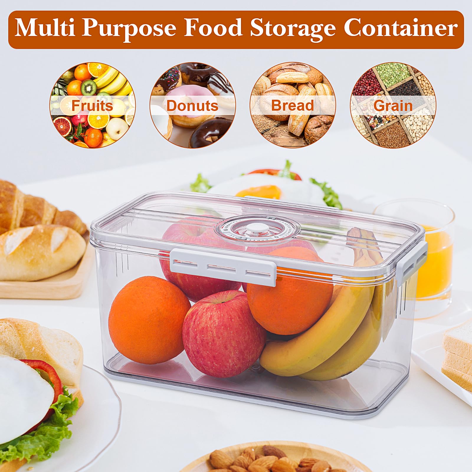 ANYPROLUS Bread Box multi-use storage for bread, fruits, and grains.