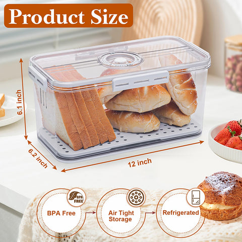 ANYPROLUS Bread Box time-dial helps track storage date for better planning.