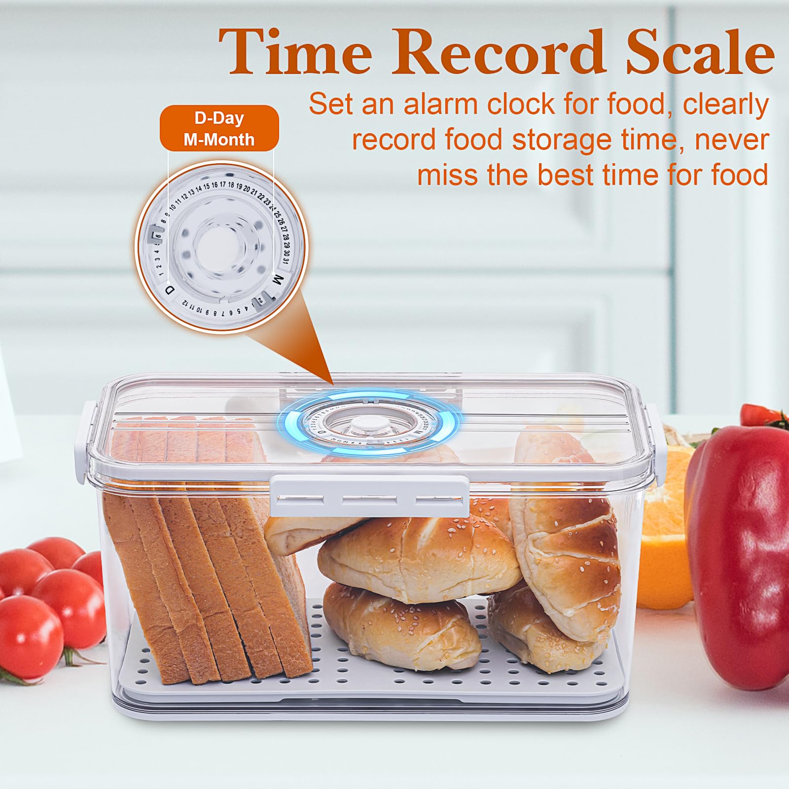 ANYPROLUS Bread Box transparent body shows contents at a glance.