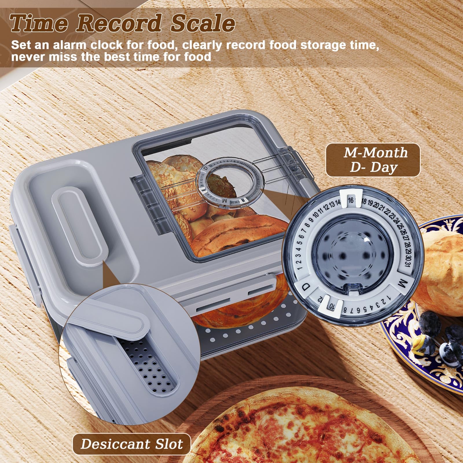 ANYPROLUS bread box wide opening for easy loading and retrieval.