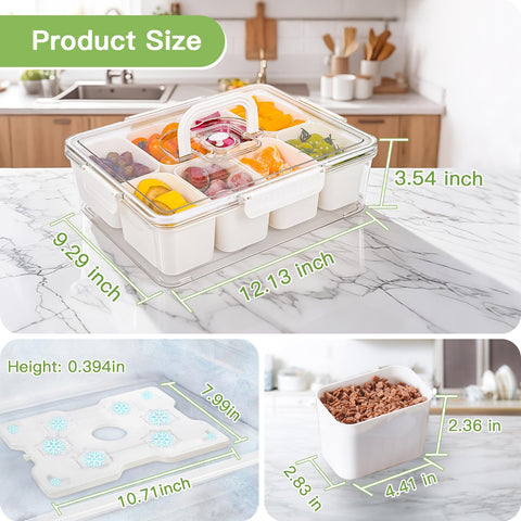 ANYPROLUS Snackle Box divided compartments organize fruits, vegetables, and treats neatly