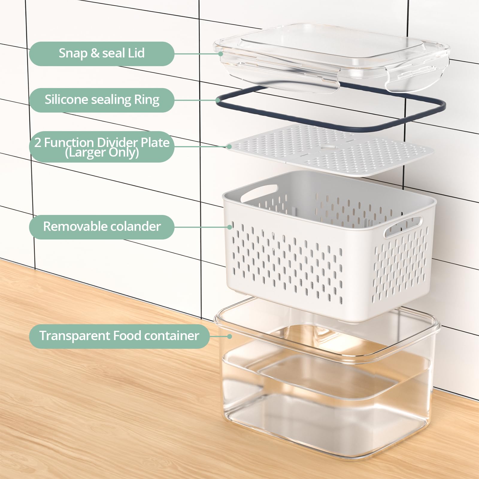 Anysig airtight lid with silicone seal preserves freshness longer.