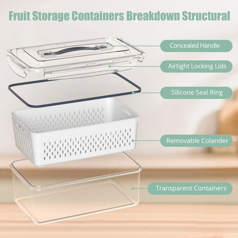 Anysig rectangular fridge containers stacked to maximize shelf space.