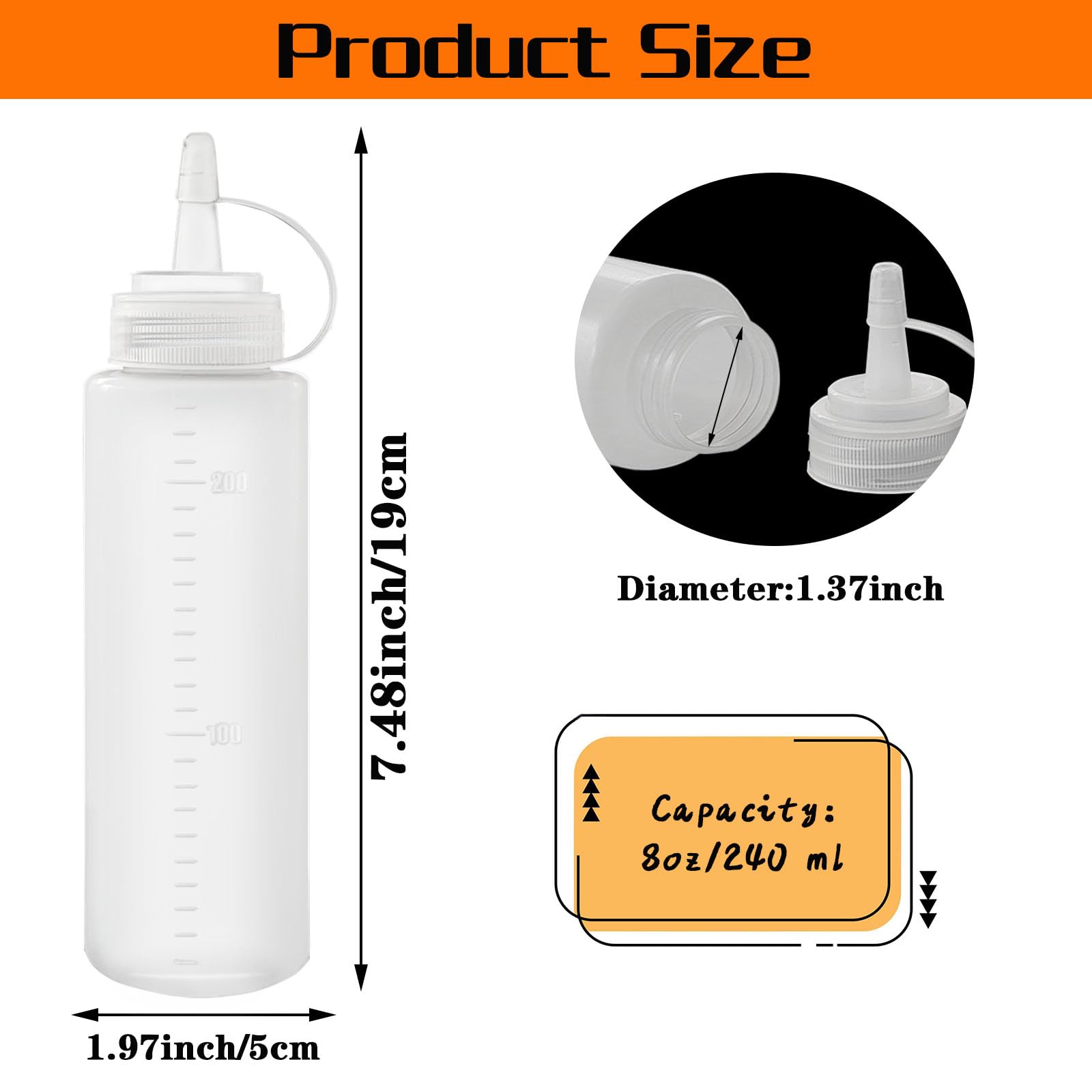 Anyumocz 8oz condiment bottles ideal for sauces and dressings