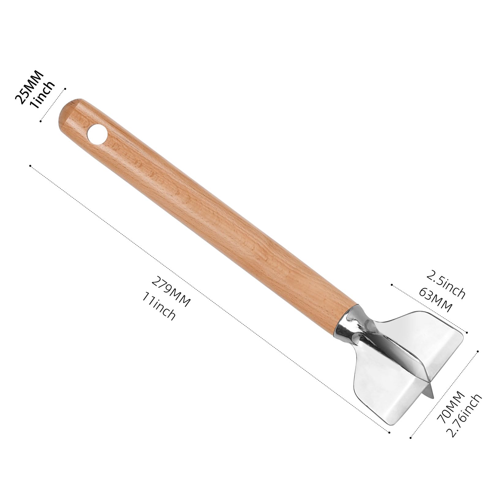 ANZIUS wooden-handle meat chopper for comfortable grip during mashing
