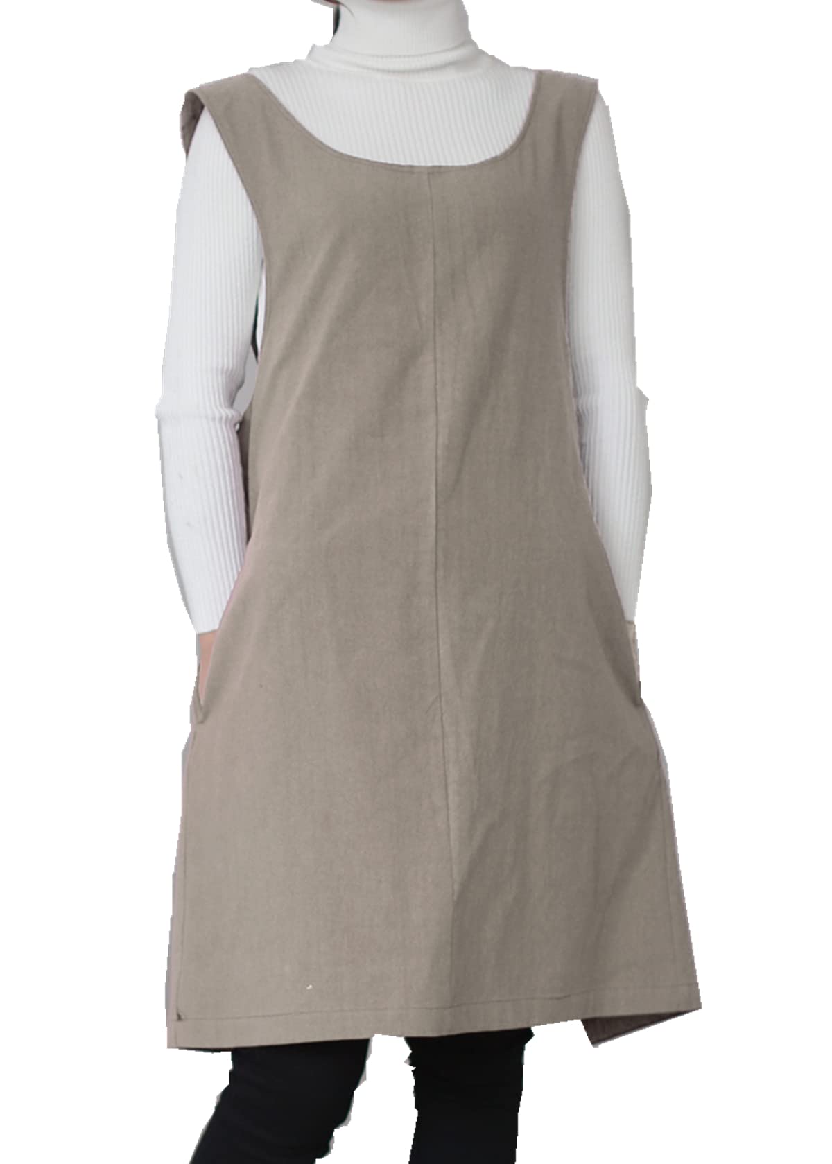 AOBBYBBS apron halter crossback side view, breathable fabric for everyday use.
