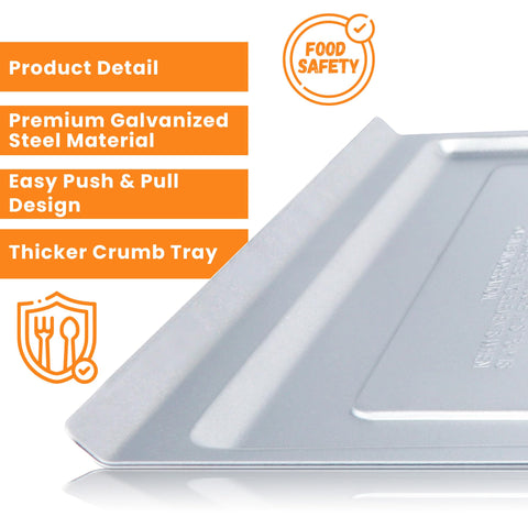 AODPWEN accessory pack includes crumb tray and four mats for mess-free cooking.