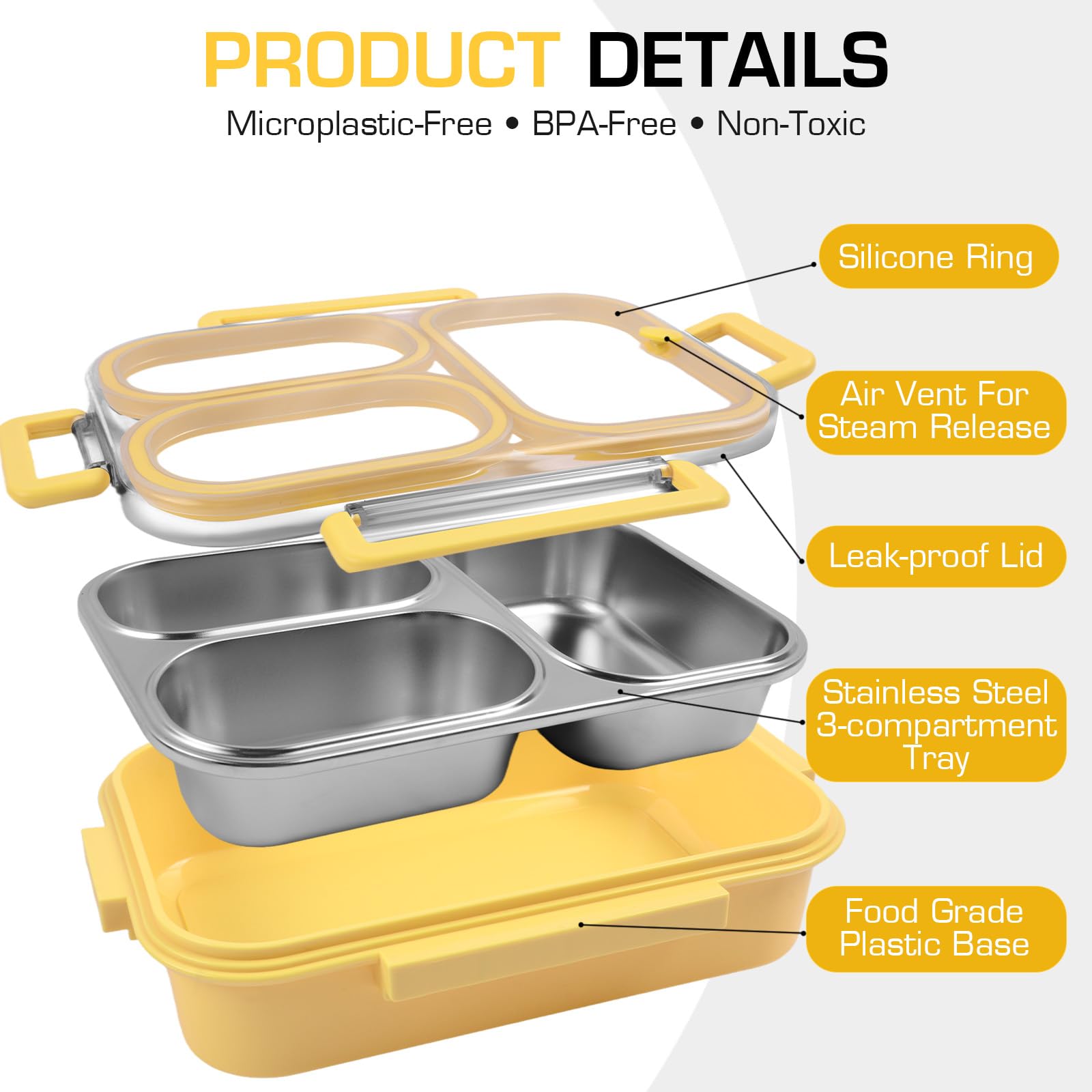 AOEDEO divided bento-style container ideal for kid and adult meal prep.