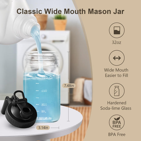 AoeJarry 32oz mason jar pour-spout for precise pouring and mess-free use