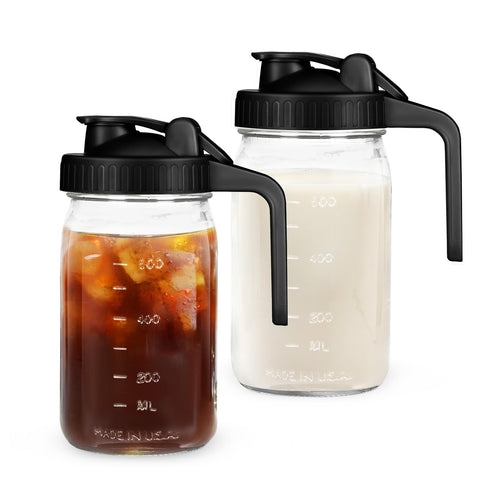 AoeJarry 32oz mason jar with lid shows clear glass for easy ingredient visibility
