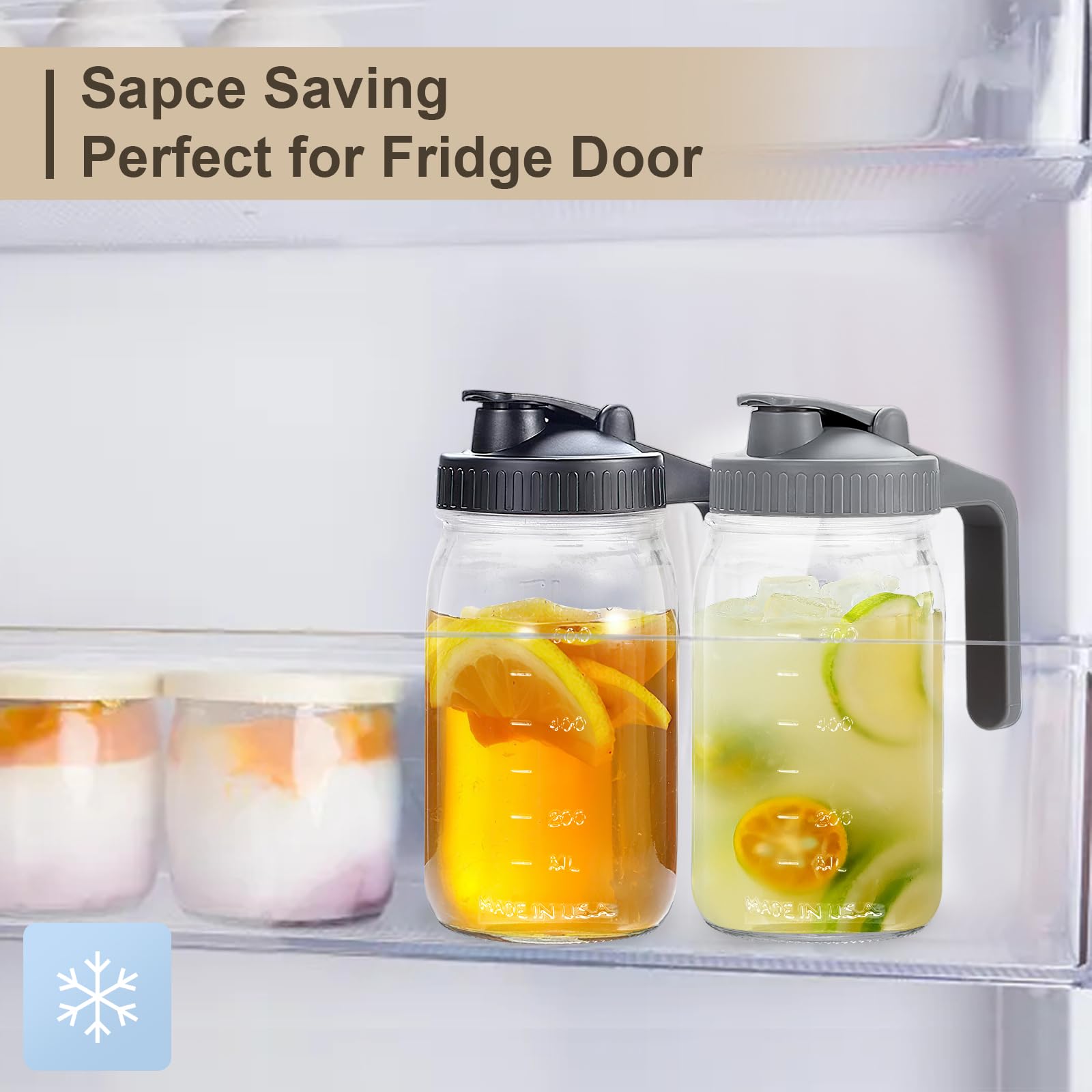 AoeJarry airtight lid seals freshness, reducing leaks in fridge or pantry