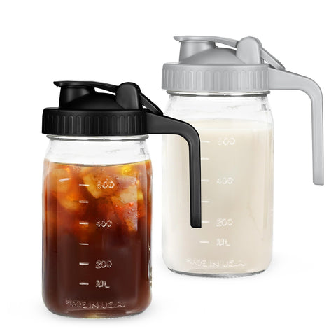 AoeJarry 32oz breast milk pitcher with pour spout for spill-free pouring.