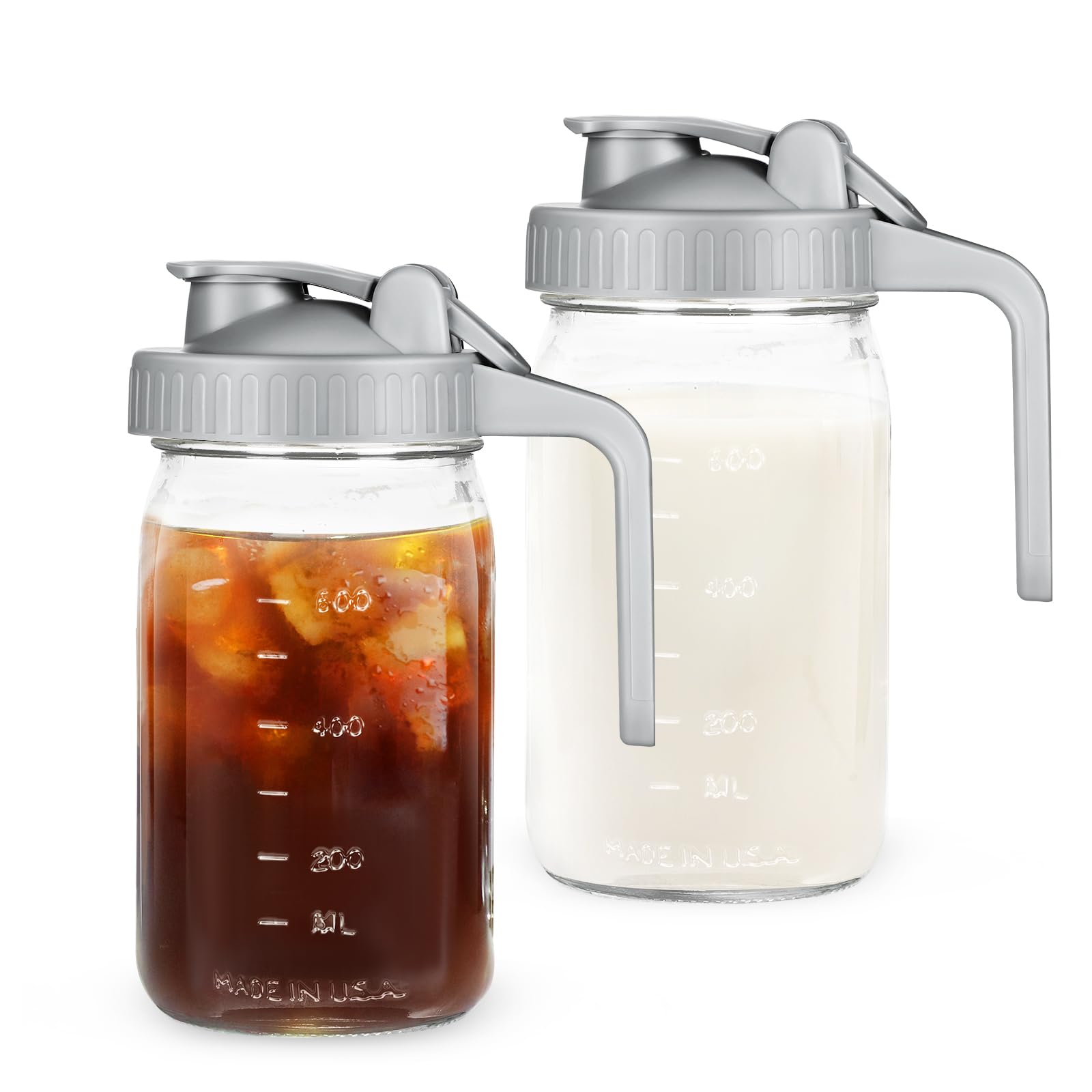 AoeJarry 32oz cream-pitcher jar with lid for easy creamer storage and pour