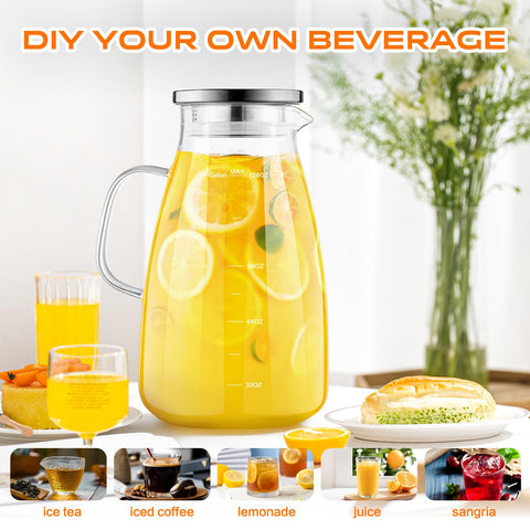 Aofmee 1-gallon pitcher ideal for tea, water, and juice serving at home.